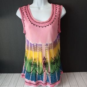 India Boutique Boho Hippie Tie Dye Tank Top